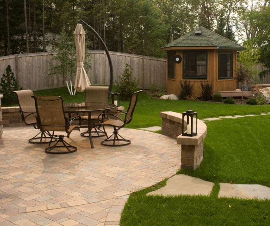 Seating area on a paver patio