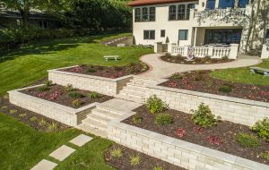 Hillside landscapes with terraced modular walls