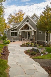 stone path and plants for curb appeal